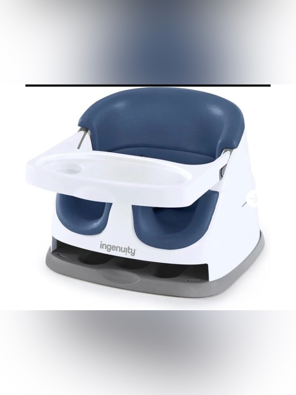 Ingenuity Navy Kids Booster Seat with Detachable Tray
